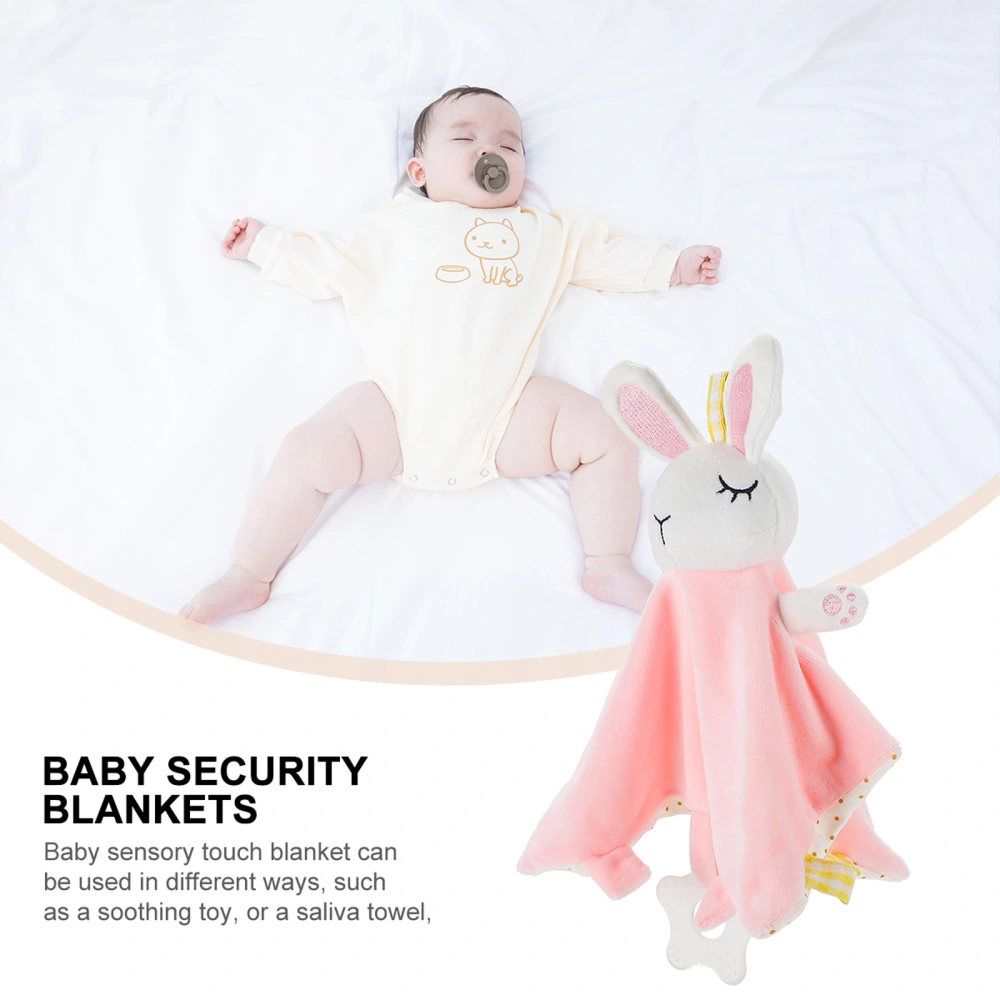 1pc Stuffed Rabbit Security Blankets Baby Soothing Sensory Blanket Appeasing Toy