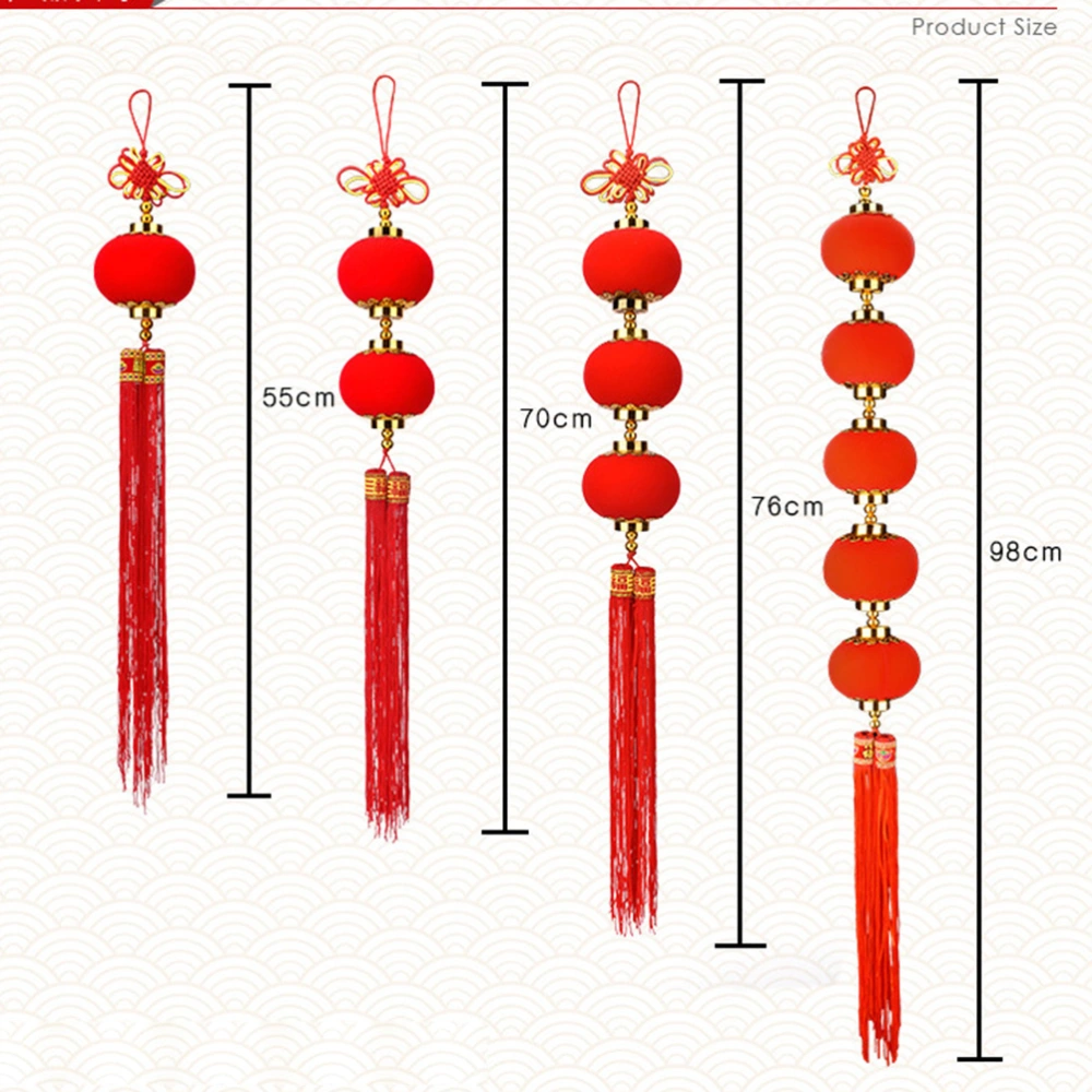 2 Sets Little Lantern String Hanging Little Lantern Chinese Knot Hanging Lantern Festival Decorative Lantern Ornament