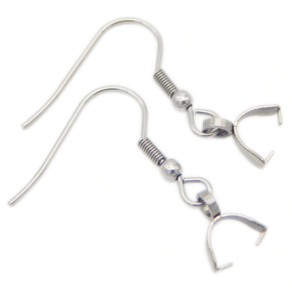 40pcs Stainless Steel Ear Hook DIY Jewelry Accessory Silver Ear Hook with Pendant Clips