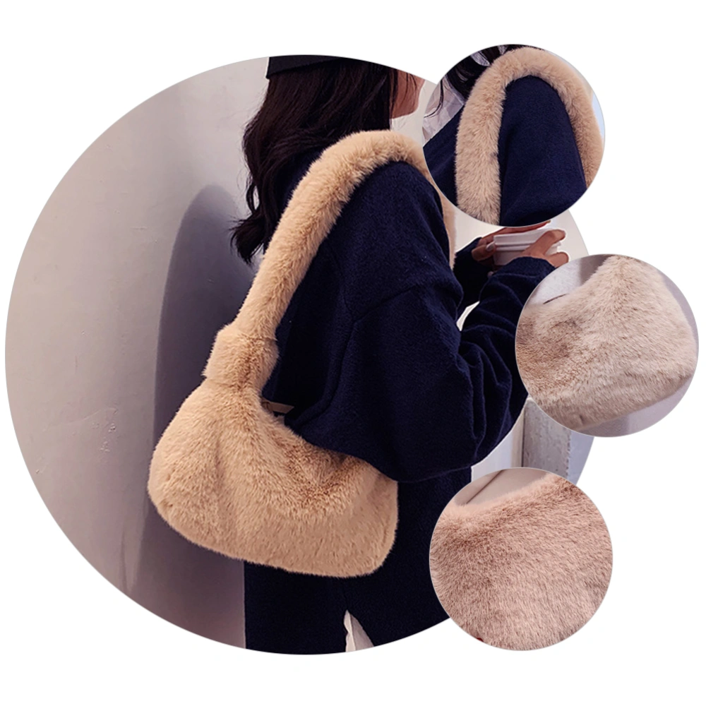 Delicate Women Shoulder Bag Plush Tote Bag Fashionable Handbag for Women