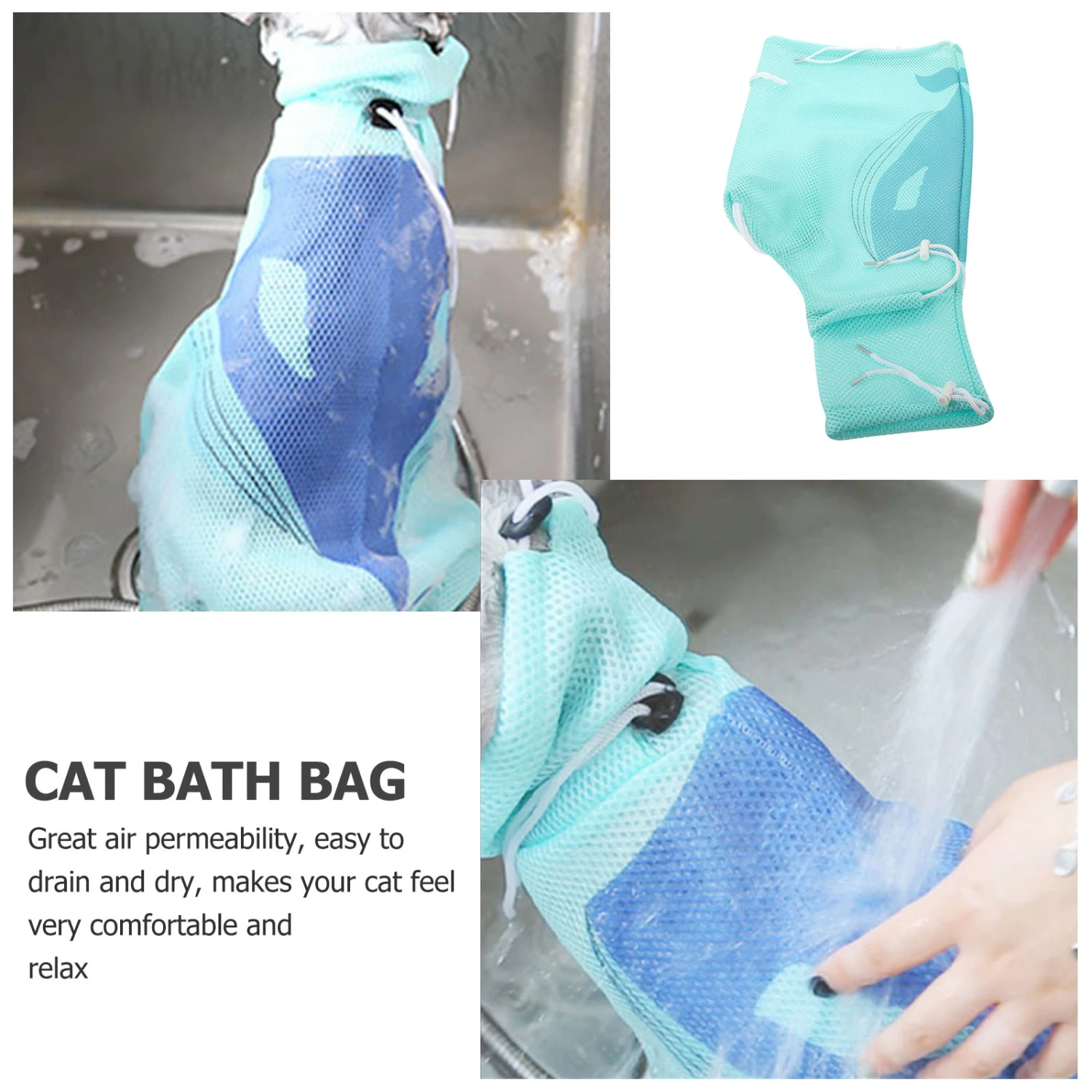 Cat Grooming Bag Multi-function Cat Bathing Bag Household Pet Washing Bag