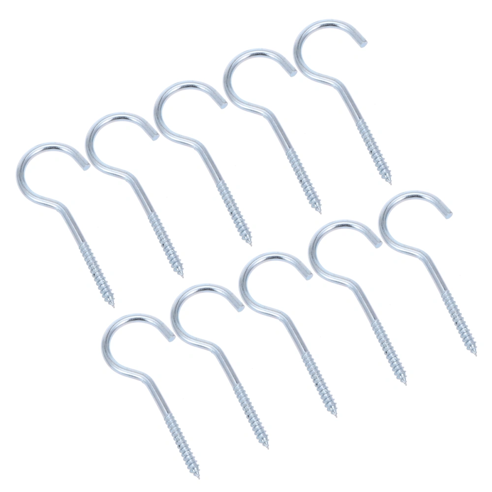 10 Pack Zinc Plated Metal Screw-In Ceiling Hooks Cup Hooks Question Mark Shape Hooks Mug Hooks Holder Key Jewelry Display Hangers for Home Office(4.1 Inches)