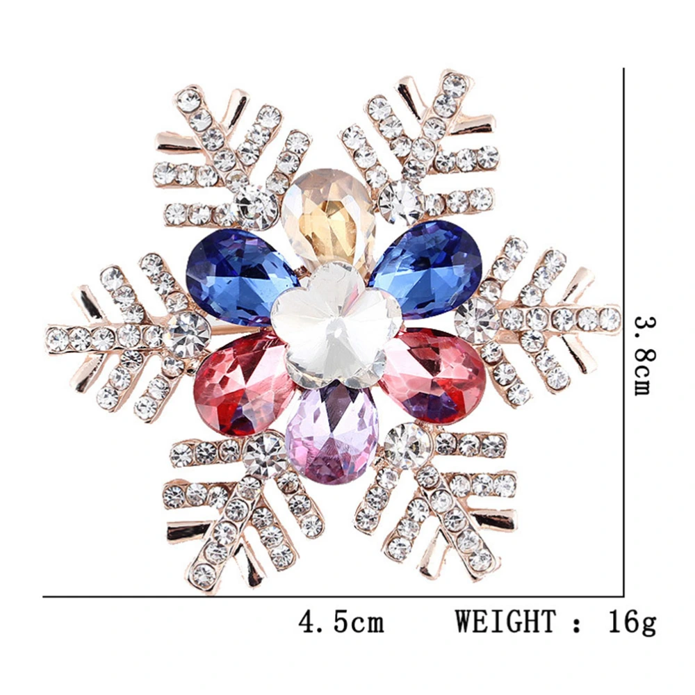 Snowflake Brooch Rhinestone Christmas Brooch Pin Breastpin Jewelry Accessories Gift