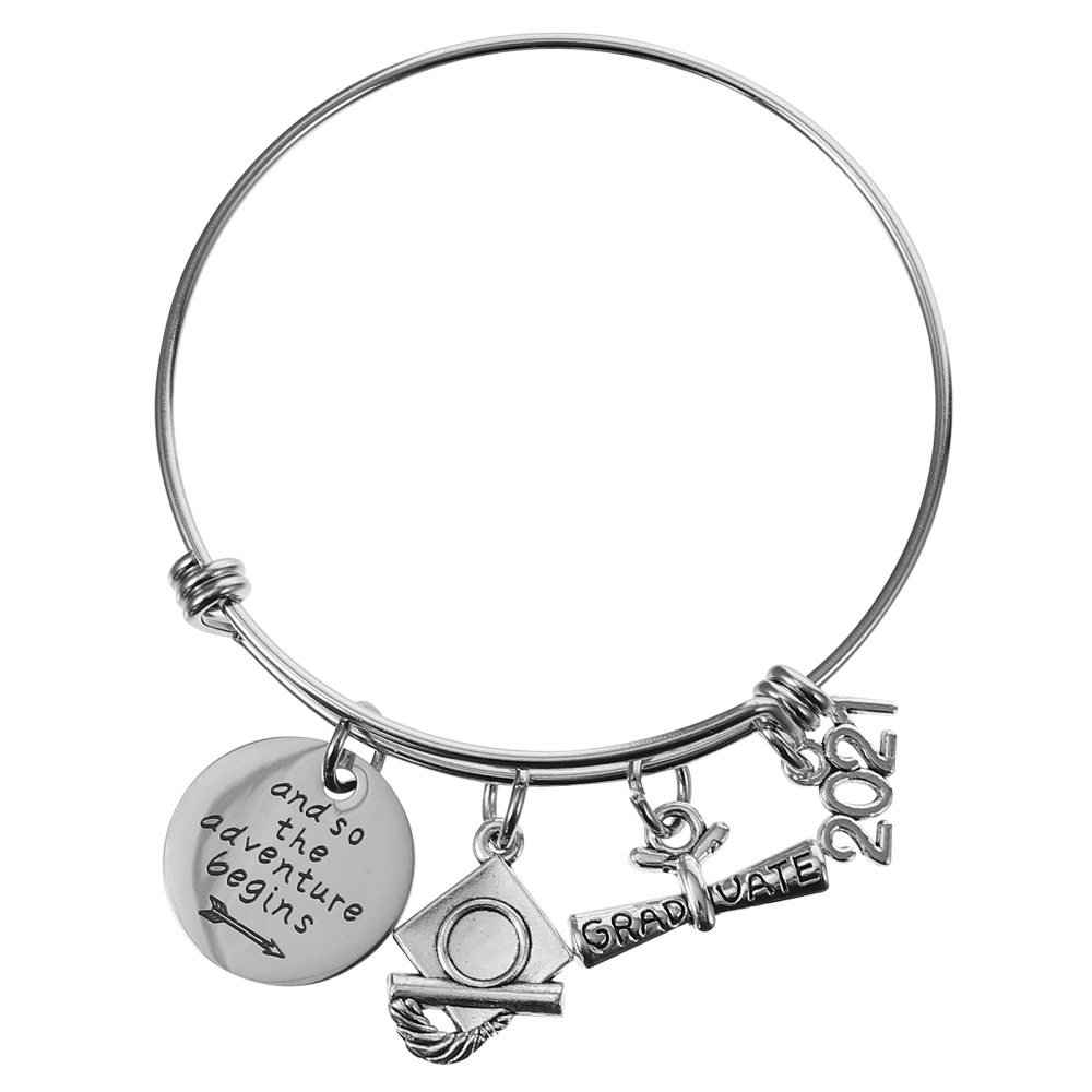 1pc 2021 Graduation Theme Bracelet Bangle Bracelet Jewelry Gift for Graduate