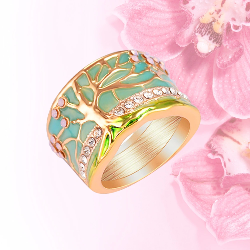 Life Tree Finger Ring Retro Finger Ring Golden Life Tree Ring Metal Finger Ring (Number 9)