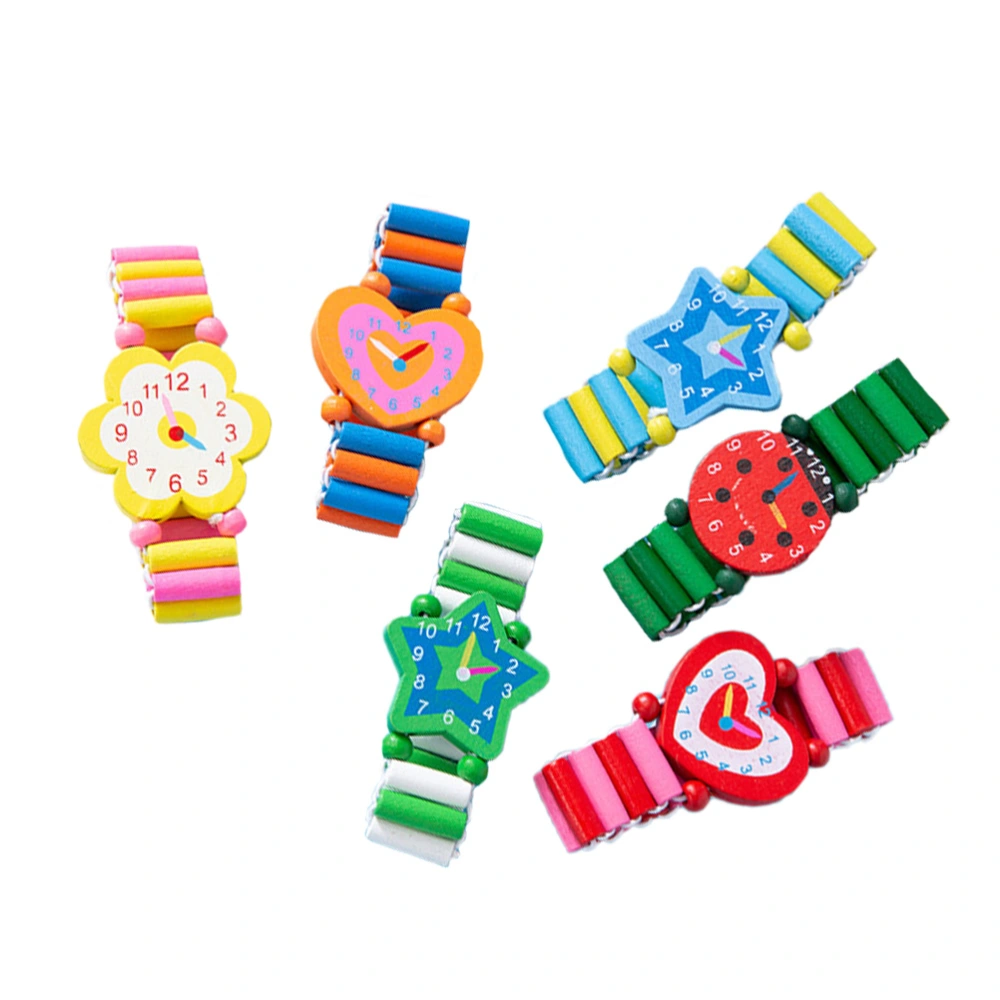 6Pcs Baby Watch Toy Cartoon Watch Kids Educational Plaything (Random Color)