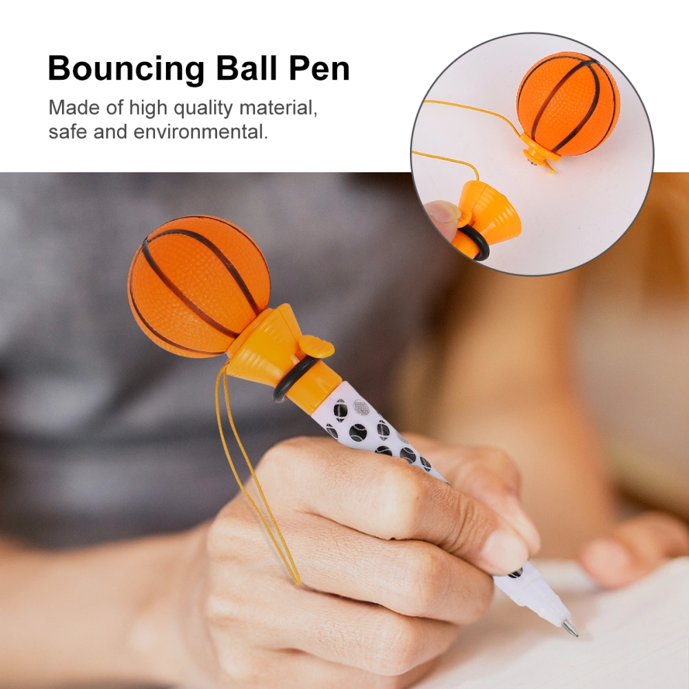 6 PCS Sports Themed Bouncing Ball Pen Creative Shape Pressure Relief Ball Point Pen Personalized Novelty Office Stationeries for Students(Random styles)