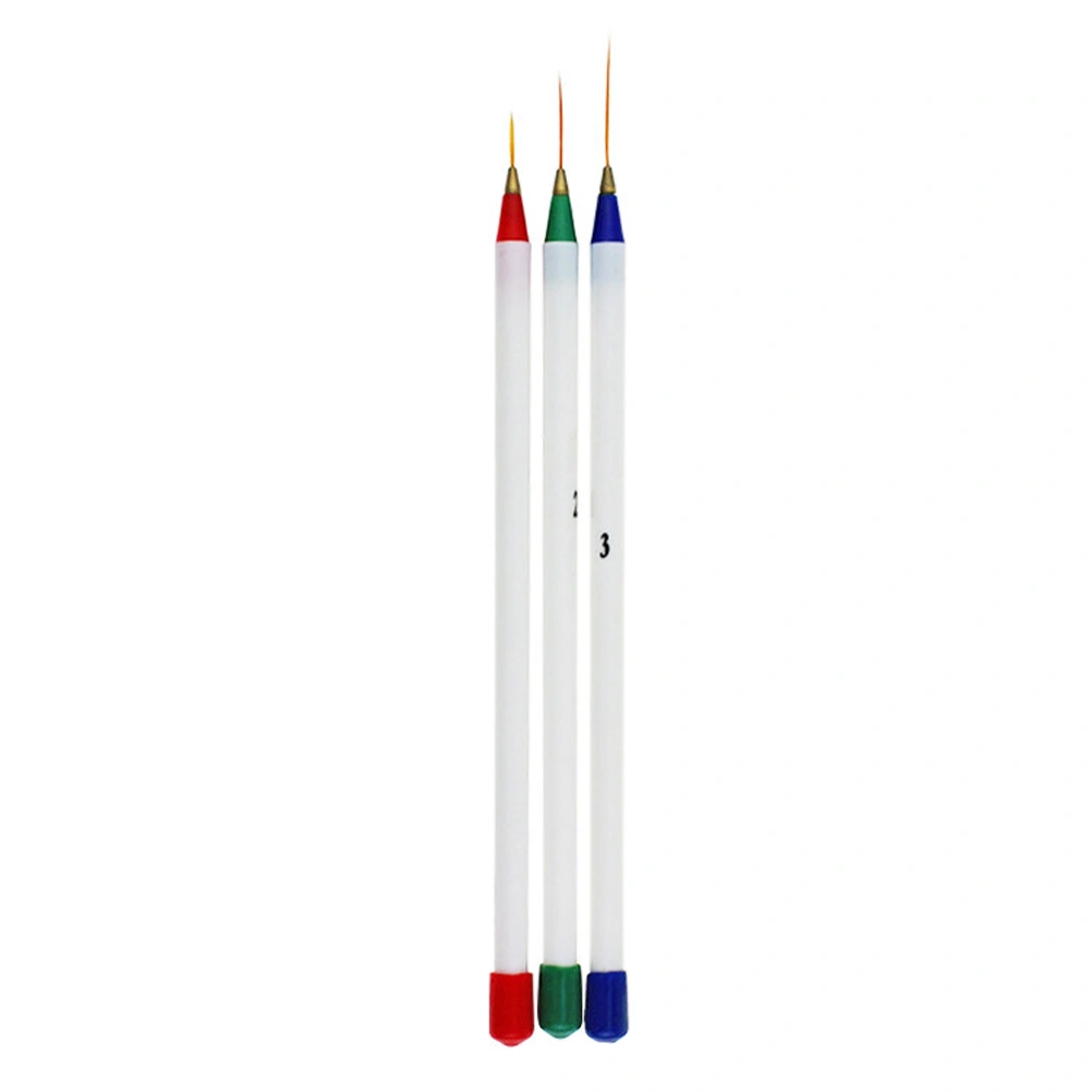 3 Pcs Nail Art Pens Manicure Kit Nail Painting Brush Manicure Brush Nail Decal Striping Pedicure Set