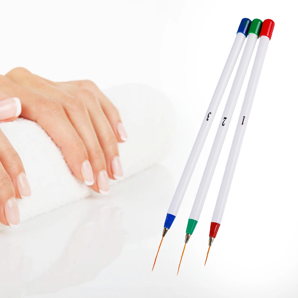 3 Pcs Nail Art Pens Manicure Kit Nail Painting Brush Manicure Brush Nail Decal Striping Pedicure Set