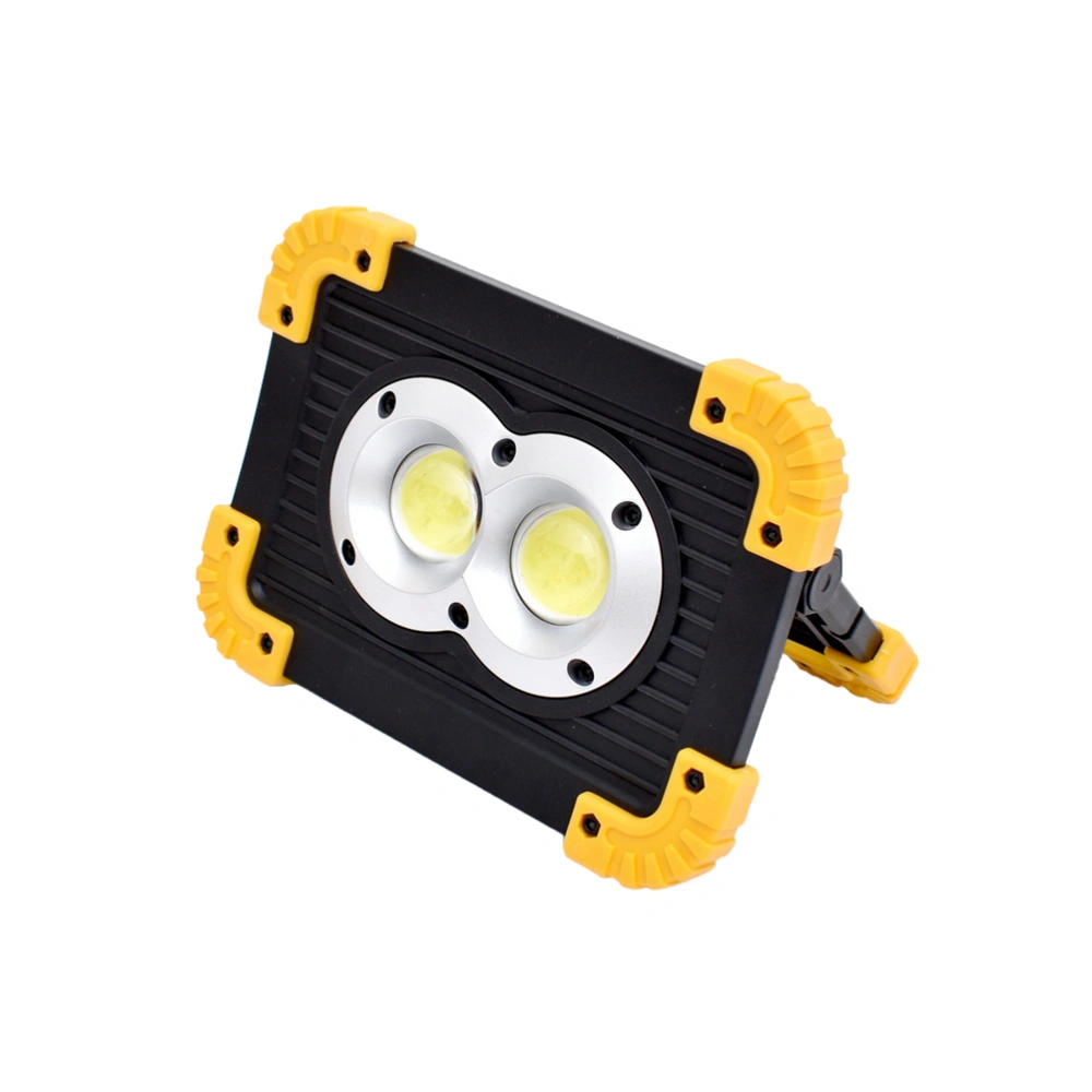 20W Floodlights COB 2 COB Lamp Beads Mini-construction Site Work Light Outdoor Garden Emergency-rechargeable Illumination Light (Without Battery)