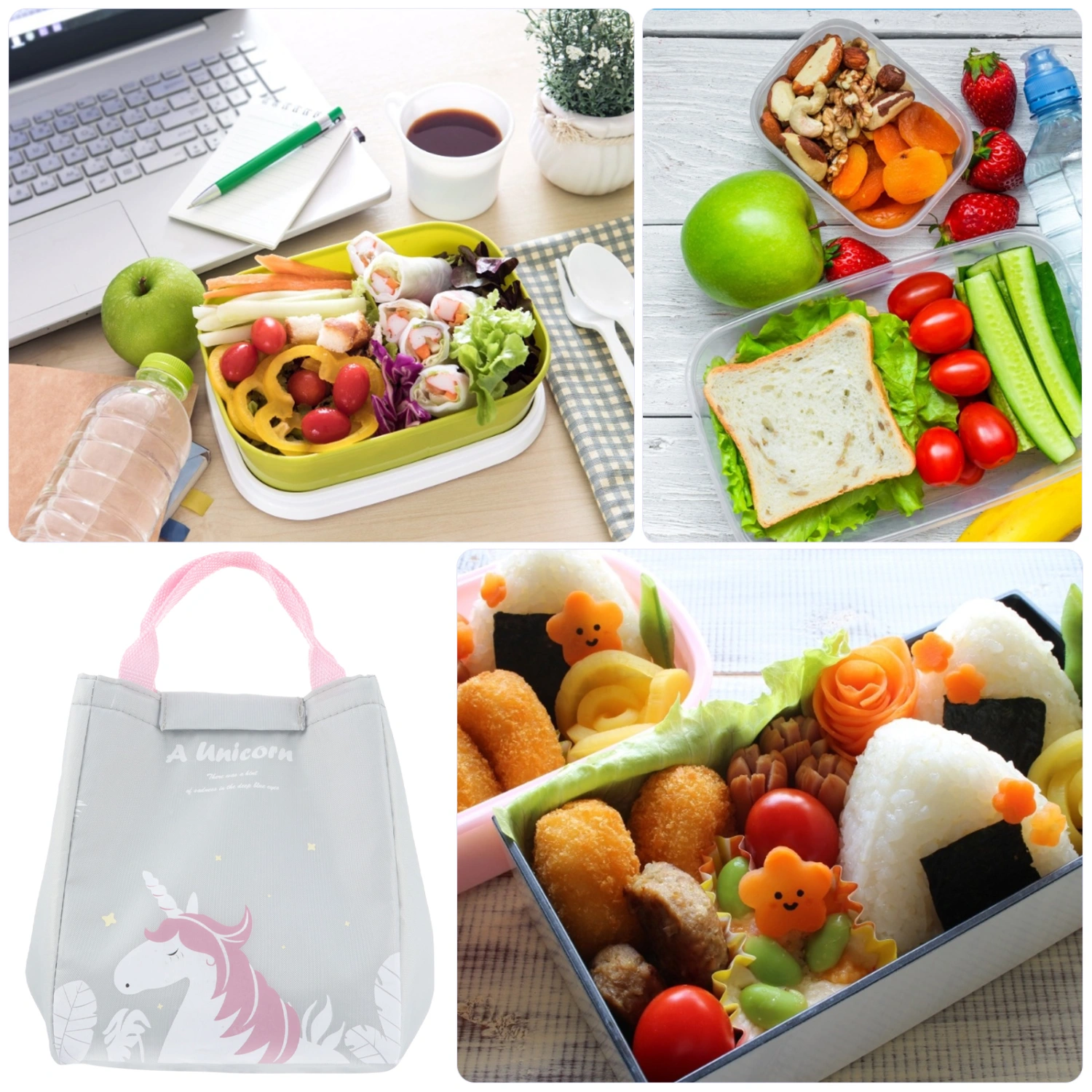 Unicorn Style Lunch Bag Waterproof Bento Bag Lunch Tote Durable Food Bag