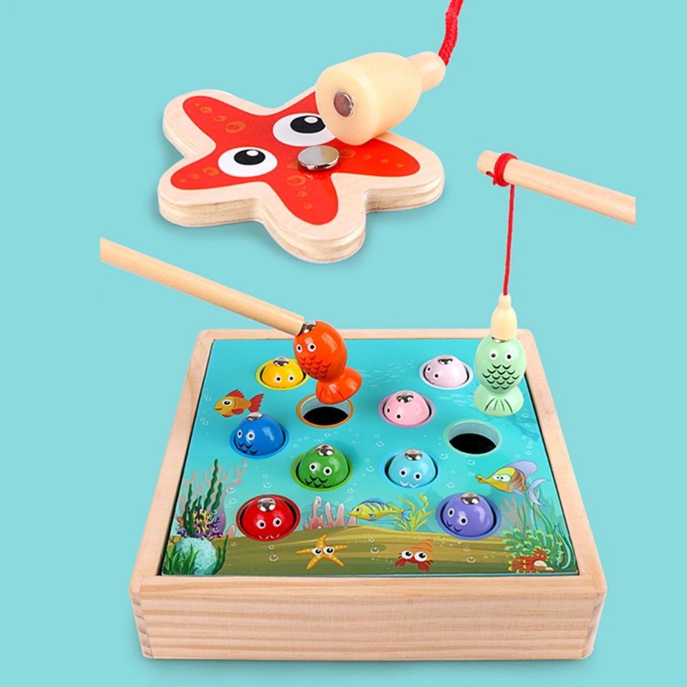 1 Set Magnetic Fishing Game Toy Children's Wooden Interactive Toy Educational Playthings Early Education Toy for Home Shop