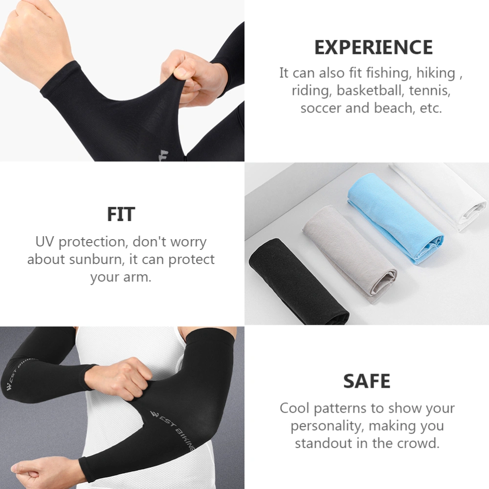 1 Pair Ice Silk Sleeve Sunscreen Sleeve Outdoor Sports Cycling Cuff Sleeves