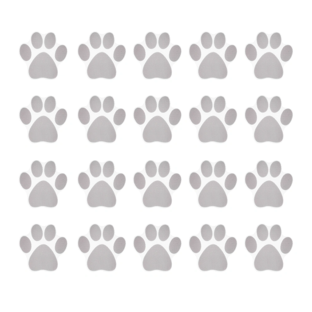 20pcs Dog Footprint Stickers Cartoon Bathtub Stickers Prevention Decals Self-adhesive Tub Pasters (Grey)