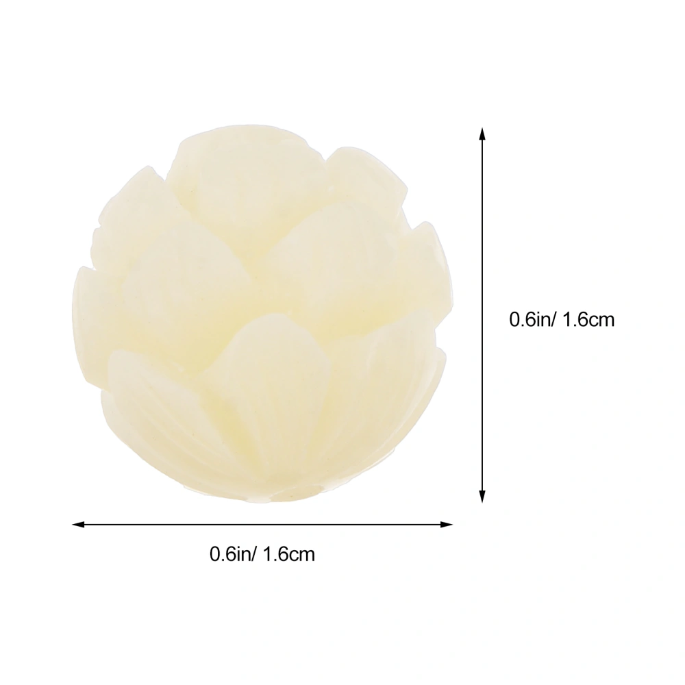 5Pcs DIY Buddha Beads Adorn Article Four-layer Lotus Flower Beads White