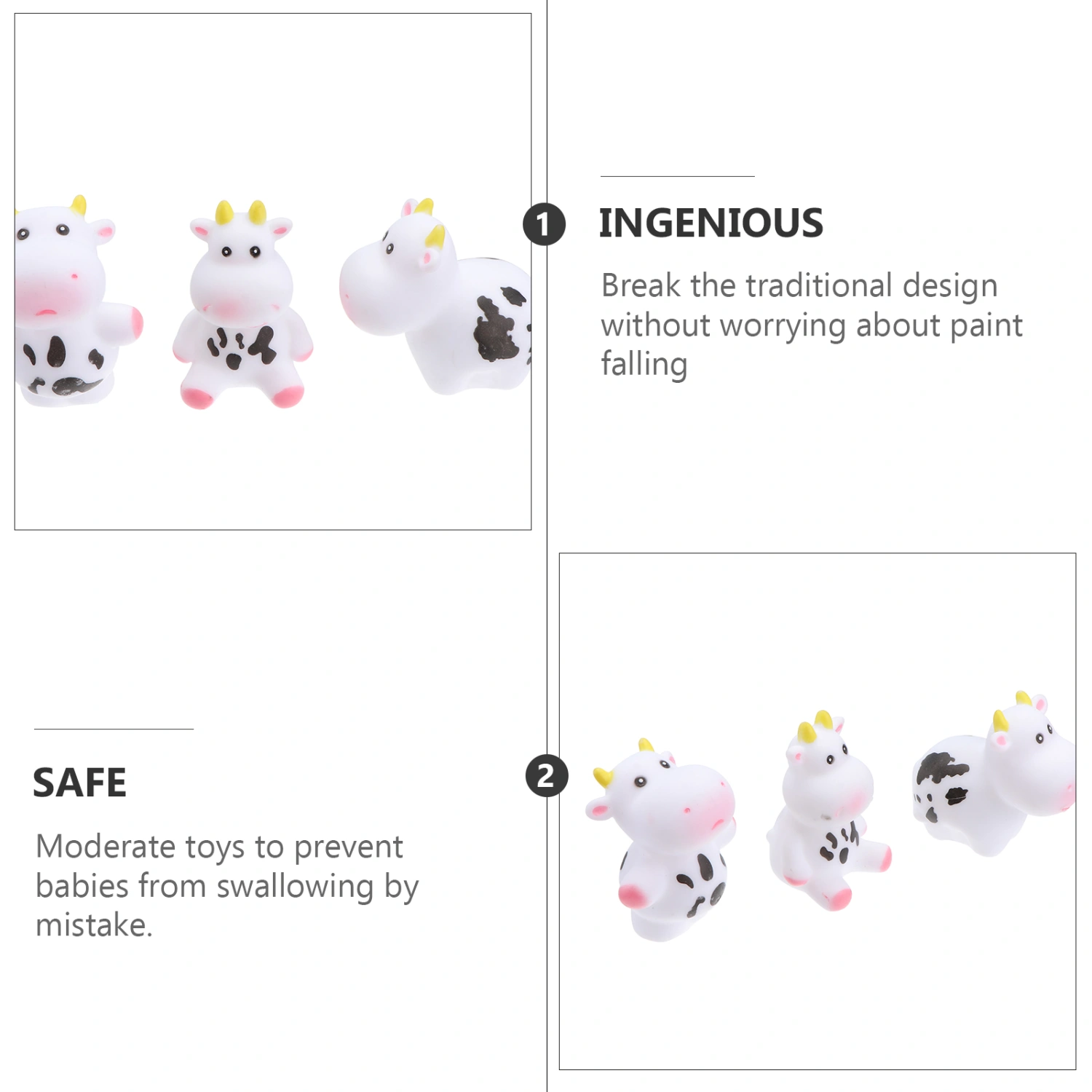 5pcs Cow Doll Toys Baby Shower Toys Infant Bathing Playthings Baby Bath Supply