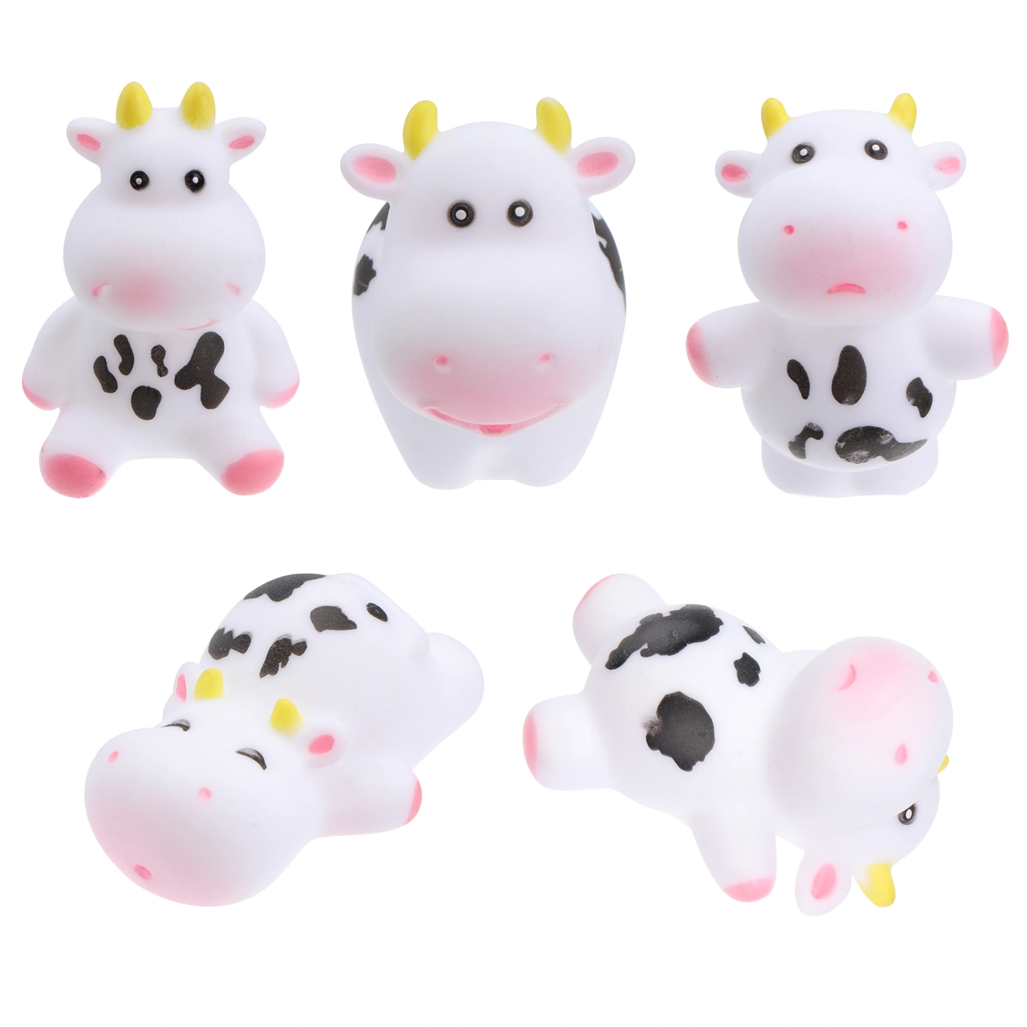 5pcs Cow Doll Toys Baby Shower Toys Infant Bathing Playthings Baby Bath Supply
