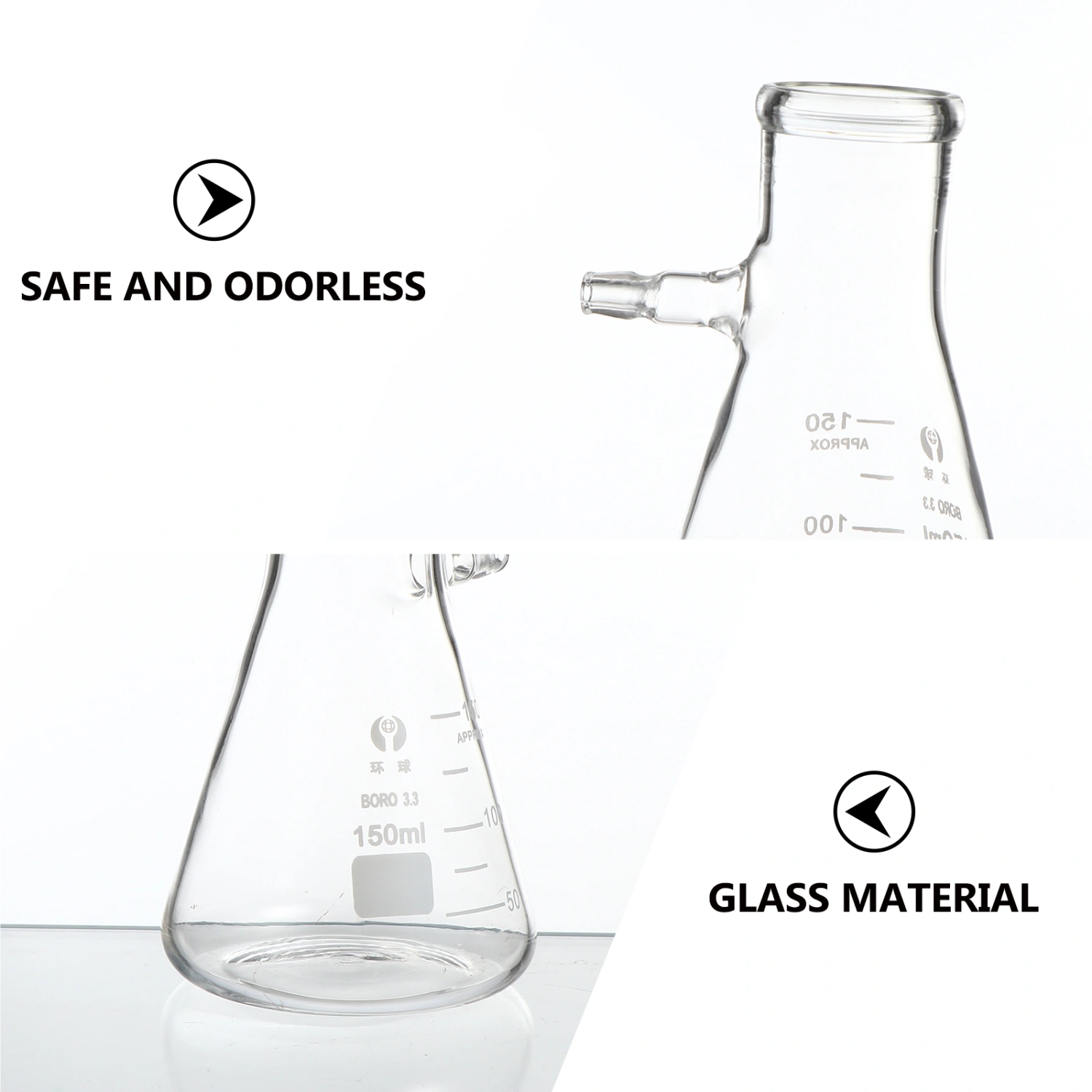 1pc Professional Glass Filtering Flask with Upper Tubulation Experiment Supplies