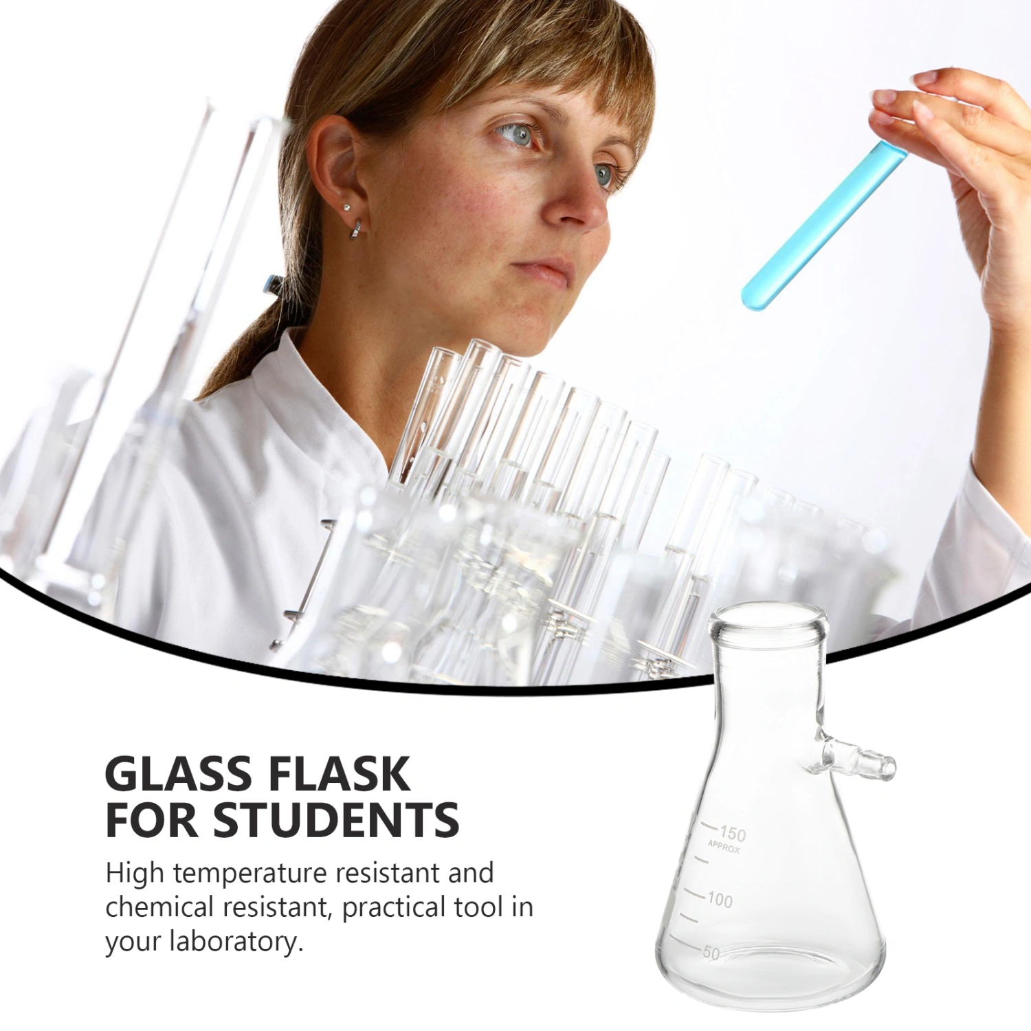 1pc Professional Glass Filtering Flask with Upper Tubulation Experiment Supplies