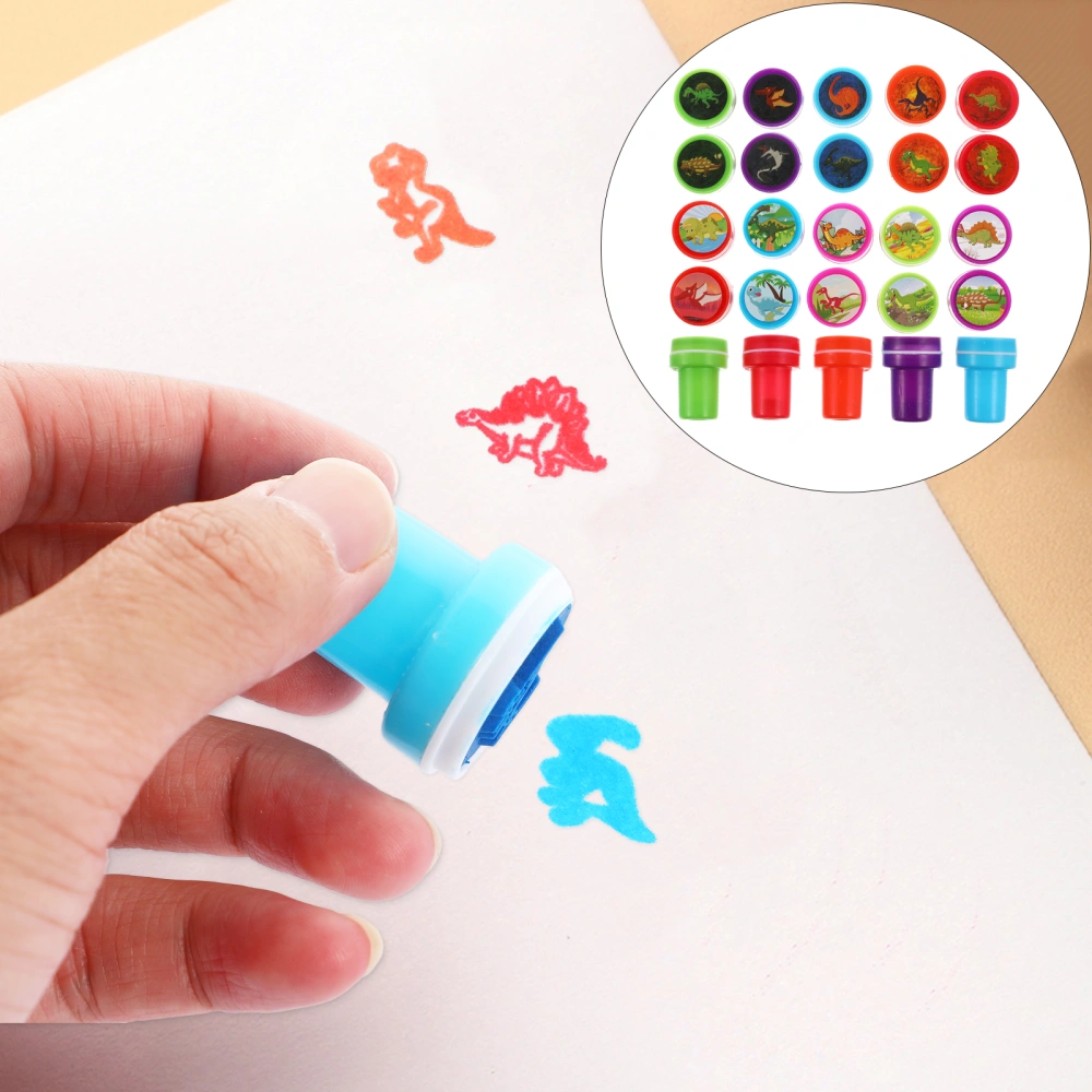 20Pcs Kids Dinosaur Stampers Lovely Stamps Creative Kids Toys Classroom Rewards