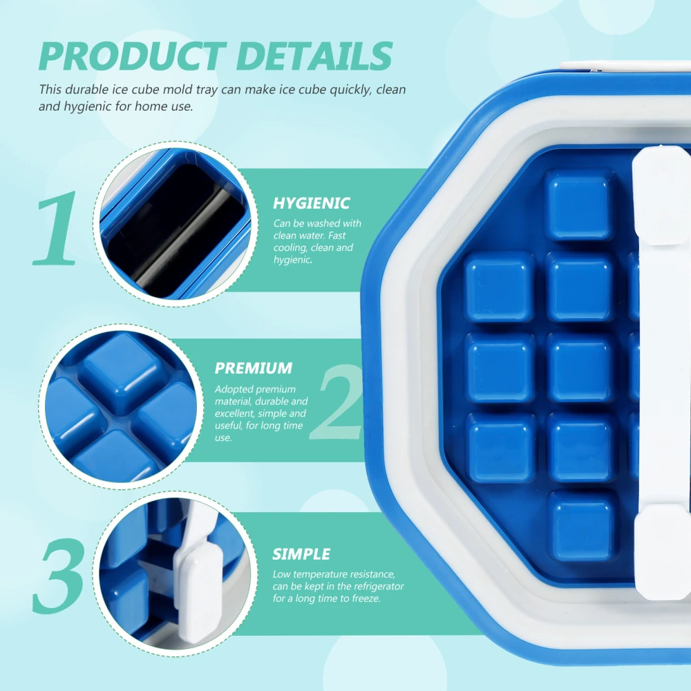 Ice Cube Mold Tray Large Capacity Ice Cube Maker Tray Freezer Ice Cube Tray