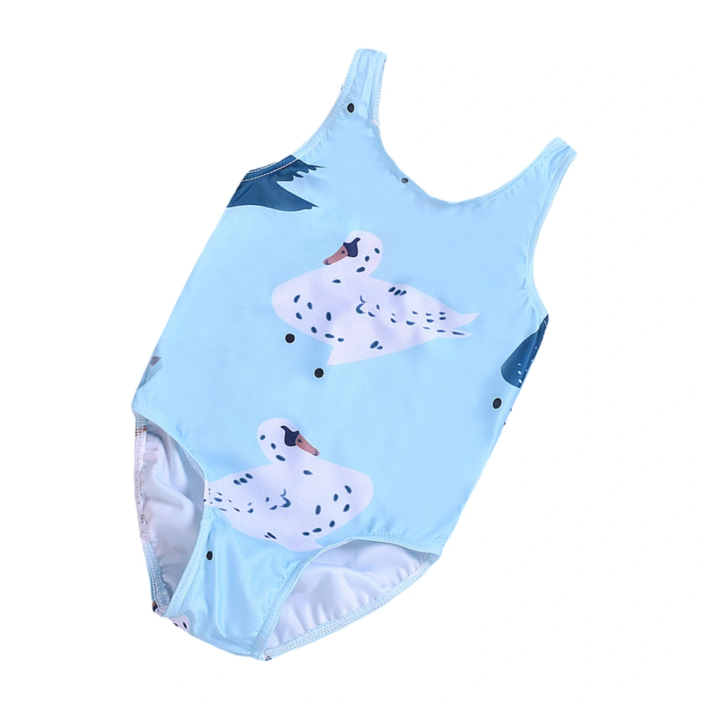 Kids Baby Girls Swimwear Cartoon One Piece Monokini Swimsuits Beach Bathing Suit (Size 80)