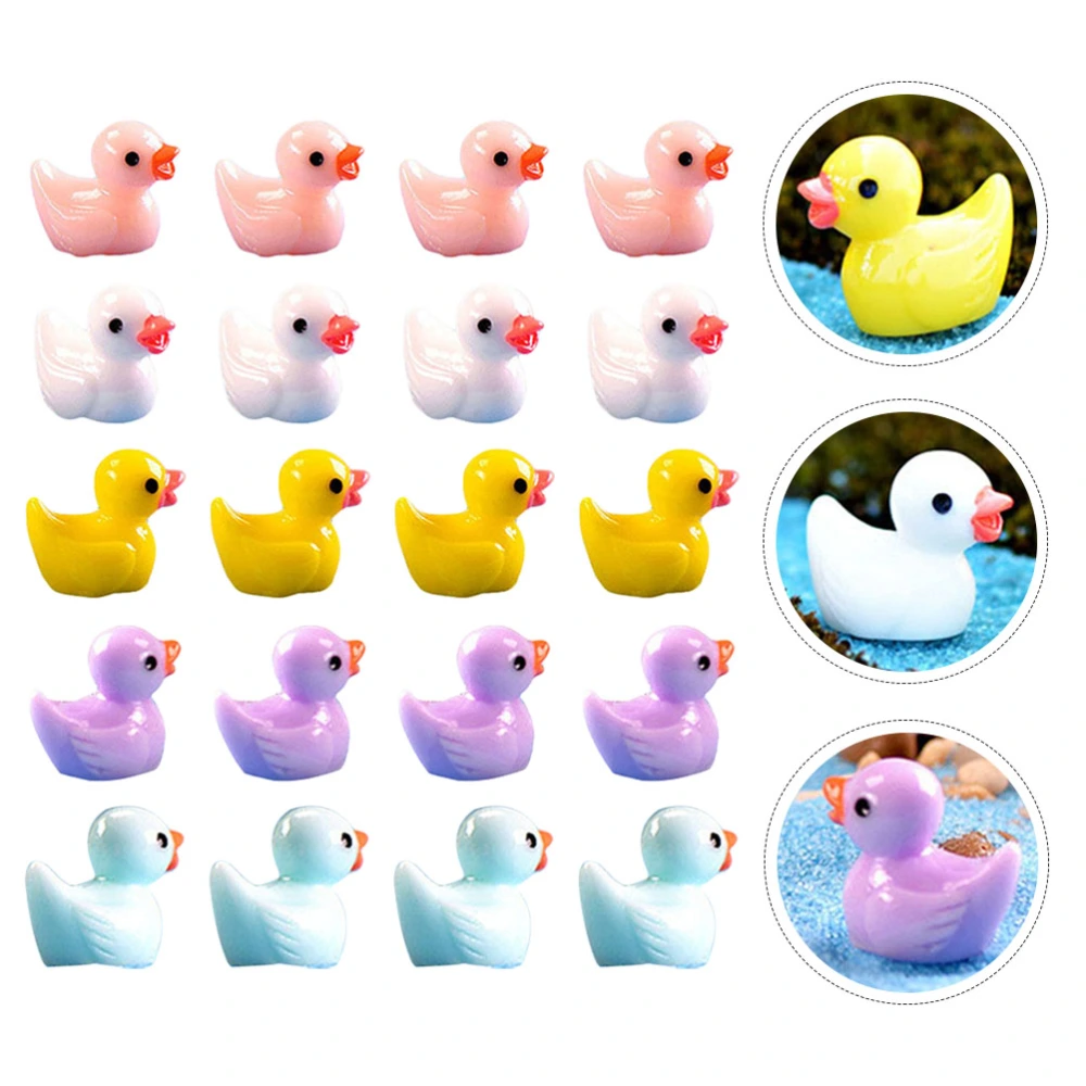 60Pcs Bonsai Miniature Decor Resin Duck Charms Resin Decoration Micro Landscape Decor