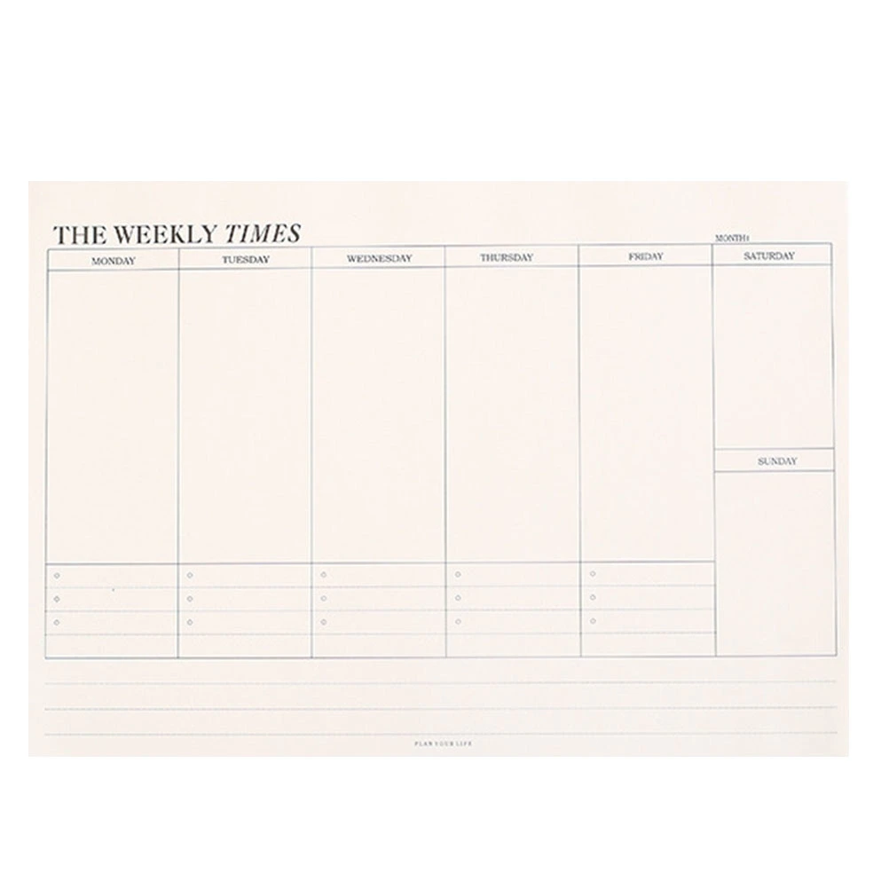 1PC Self-Discipline Business Daily Planner Tearable Memo Notepad (Weekly Plan)