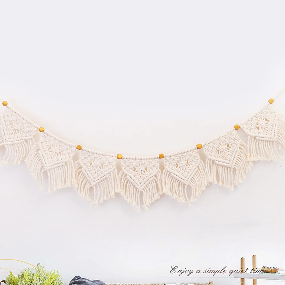 1Pc Hand-woven Tassel Banner Wall Hanging European Style Bohemian Style Tapestry Delicate Wall Hanging Decoration for Home Living Room Bedroom