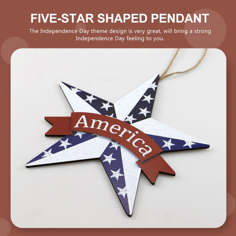 Household Wooden Pendant Independence Day Hanging Ornament  Festival Decor