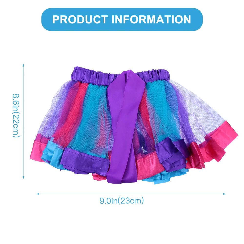 1 Set of Unicorn Theme Colorful Bubble Dress Lovely Gauze Skirt Kit Tutu Skirt