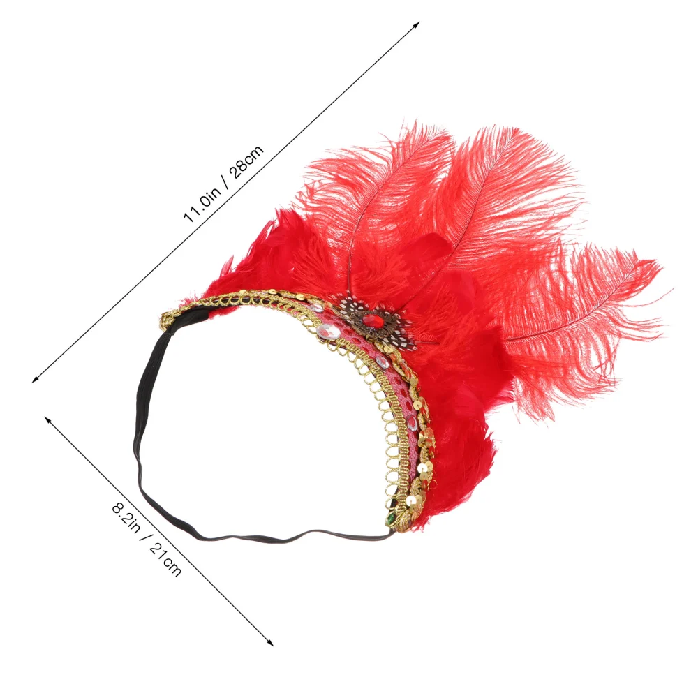 Feather Headband Costume Dance Performance Headpiece Girl Party Hair Accessories