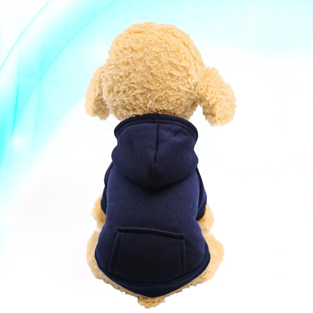 Pet Warm Coat Warm Puppy Pocket Clothes Cold Weather Outfits Customes for Winter Autumn (Size XS Navy)