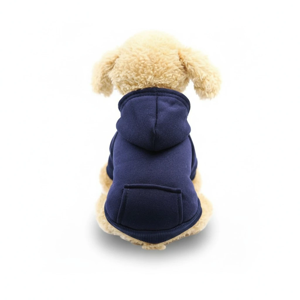 Pet Warm Coat Warm Puppy Pocket Clothes Cold Weather Outfits Customes for Winter Autumn (Size XS Navy)