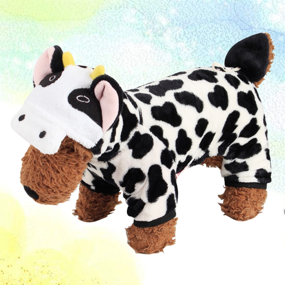 Dog Cow Costume Adorable Puppy Clothing Cow Style Hoodie and Comfortable Jumpsuits for Small Dog(XS)