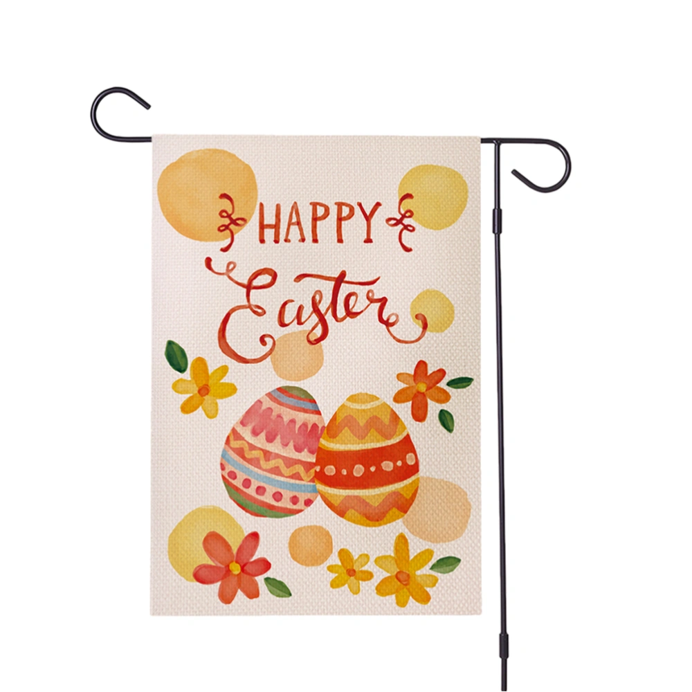 1PC Creative Easter Garden Flags Cartoon Easter Printed Garden Flag Flax Cloth Garden Decorative Flags Novel Yard Garden Flags Decor Practical Garden Flag Ornament Without Flag Pole Style 4