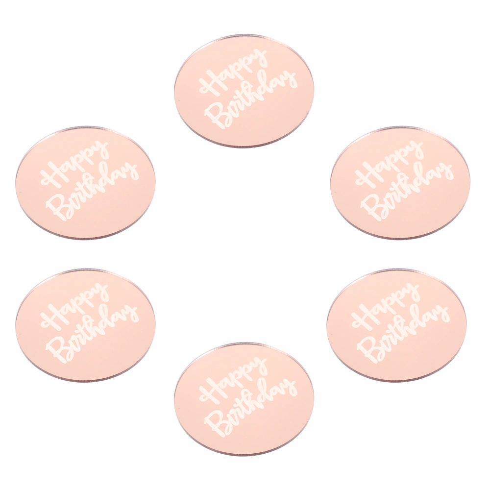 20pcs Delicate Cupcake Toppers Acrylic Cupcake Discs Decorative Engraved Toppers