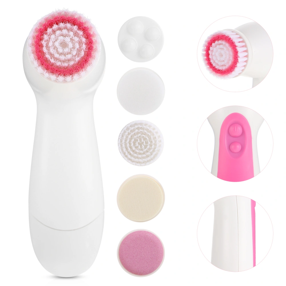 Waterproof Facial Cleansing Brush Set Household Pore Cleaning Tool (Rosy)