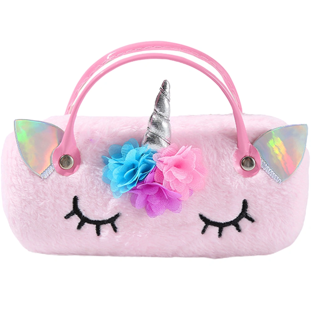 Plush Unicorn Glasses Case Handheld Eyeglass Case Sunglasses Case for Kids Girls