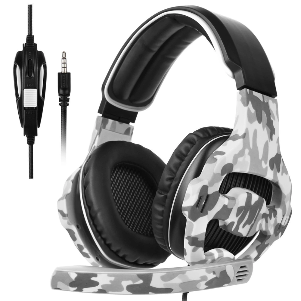 Gaming Headset 3.5mm PC Game Headphones Stereo Noise Isolation Over-ear Headset with Microphone for PS4 one Laptop Computer and Smart Phone (Camouflage)