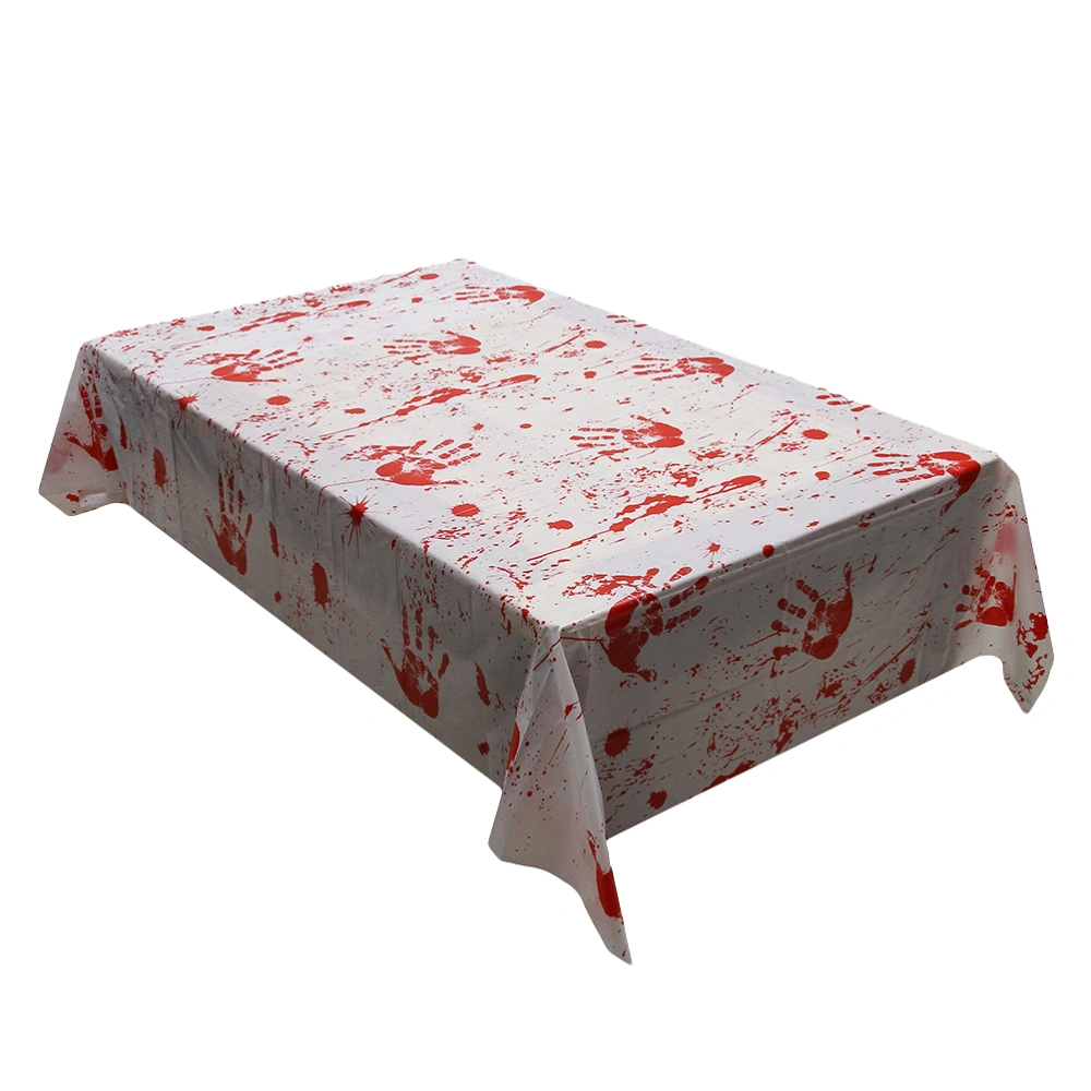 130x260cm Blood Fingerprint Table Decoration Bloodstain Tablecloth Horror Bloody Handprint Scary Halloween Party Favors Supplies Decoration