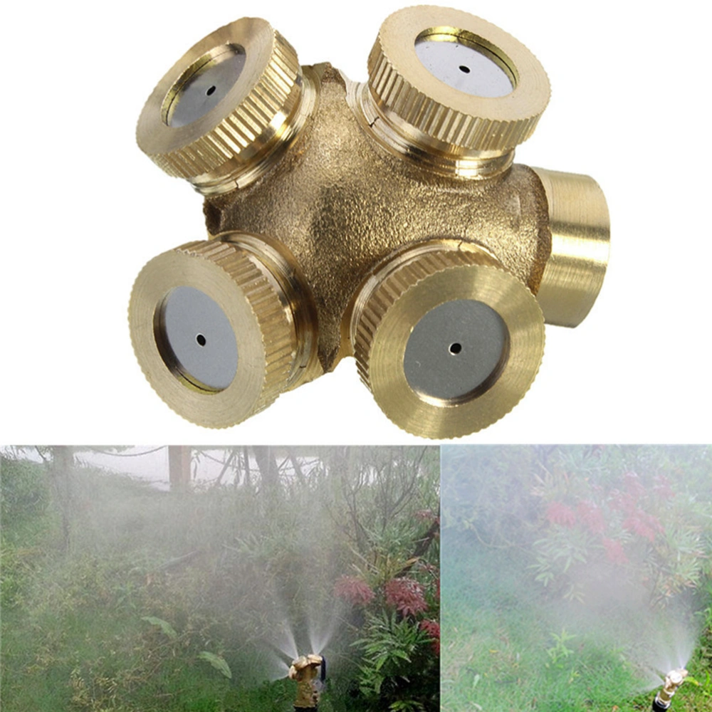 Brass 4 Hole Mist Spray Nozzle Agricultural Water Sprayer Nozzles Garden Sprinkler Lawn Misting Watering Irrigation M14x1.5