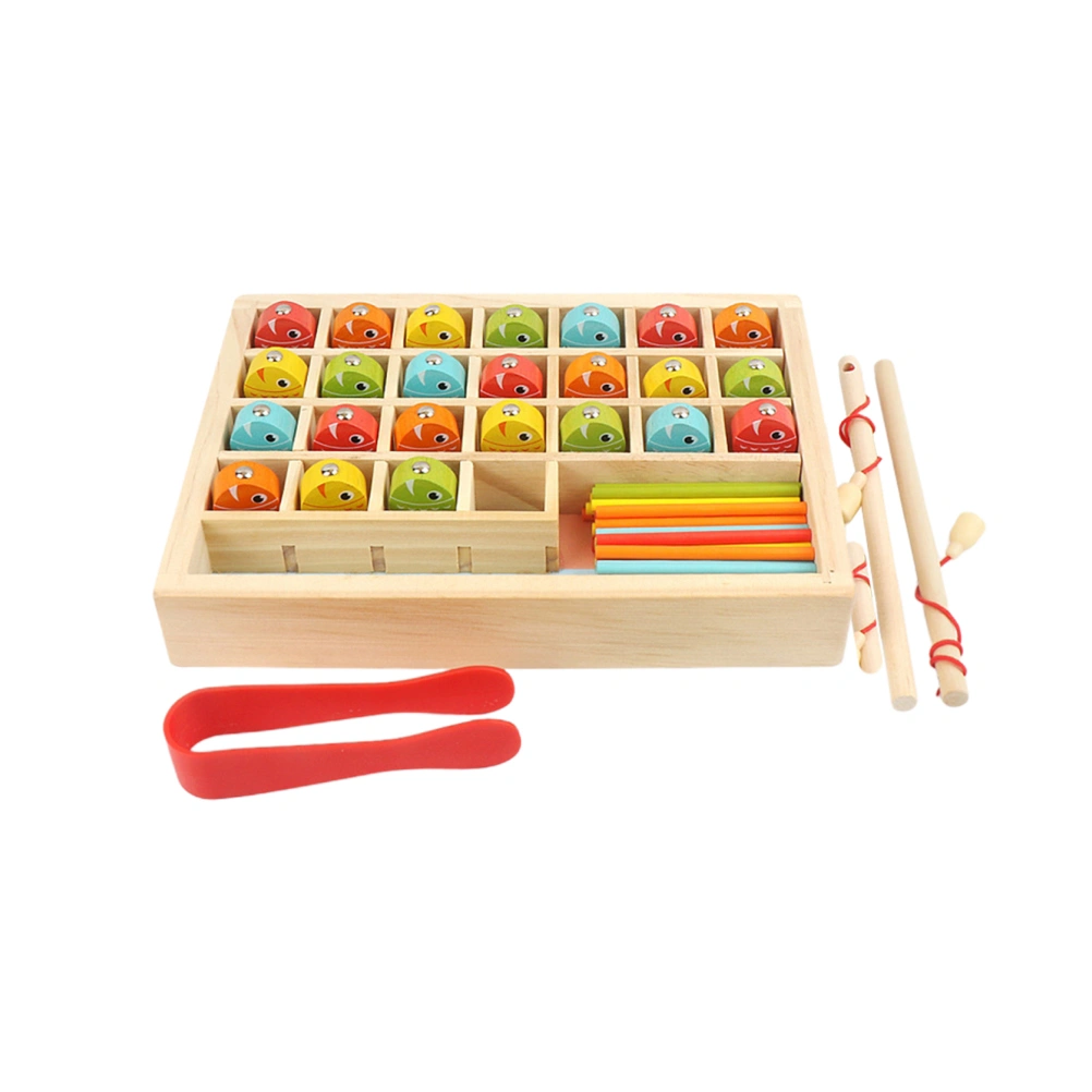 1 Set Magnetic Wooden Fishing Game Toy Multifunctional Educational Playthings Counting Number Toys for Kids Children