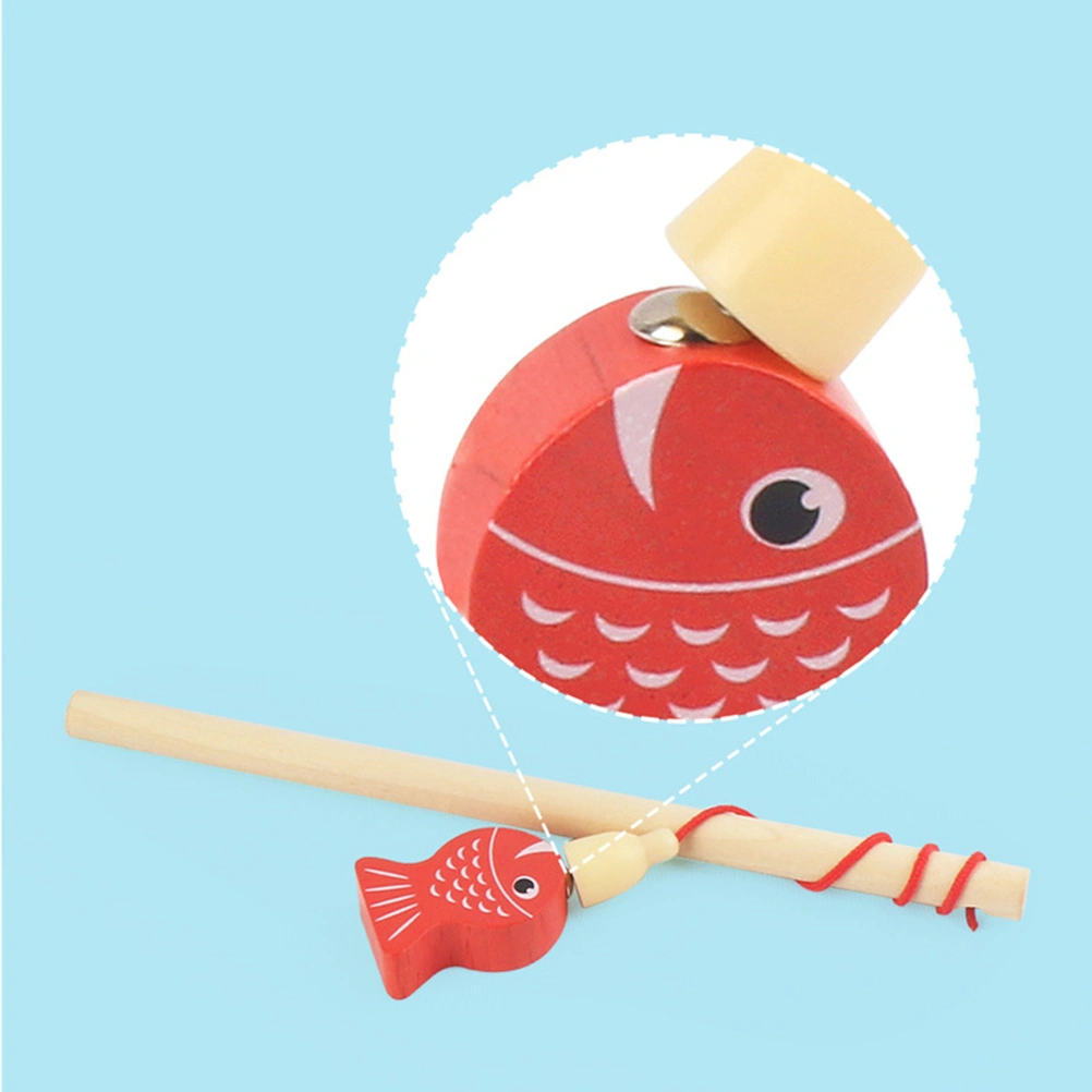 1 Set Magnetic Wooden Fishing Game Toy Multifunctional Educational Playthings Counting Number Toys for Kids Children