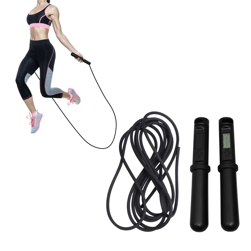 Electronic Counting Jump Rope Exercise Electronic Counter Fitness Counting Jump Skipping Rope (Black)