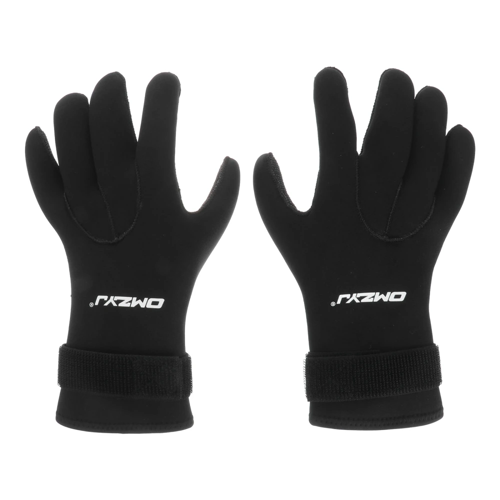 3mm Thick Warm Diving Gloves Anti-Wear Non Gloves Snorkeling Scratch Prevention Sunscreen Gloves - Size M (Black)