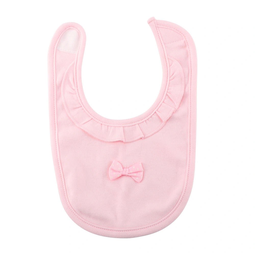 27x18cm Lace Collar Bib Saliva Tissue Double Cotton Bow Bib Infant Bib (Pink)