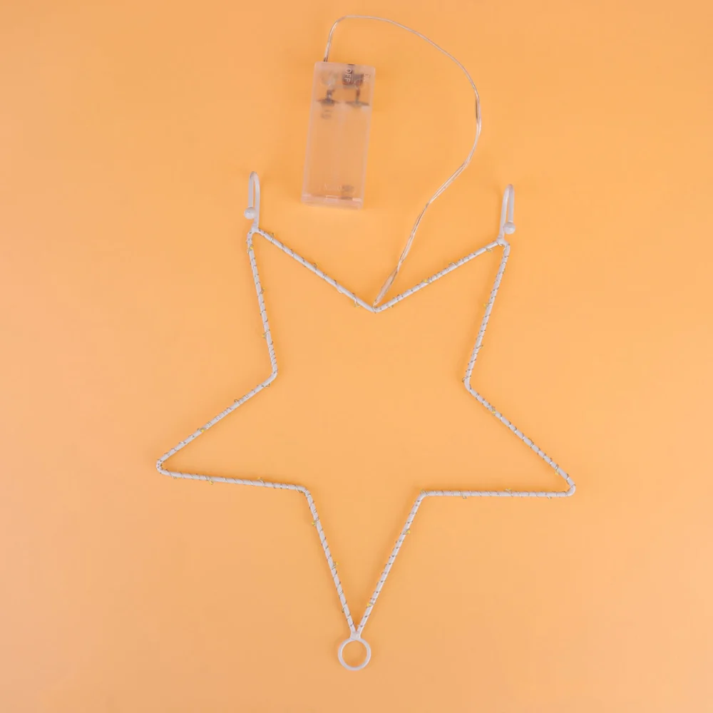 1Pc Star Shaped Light Christmas LED Light Iron Art Night Lamp Creative Wall Decor for Home Bar Restaurant