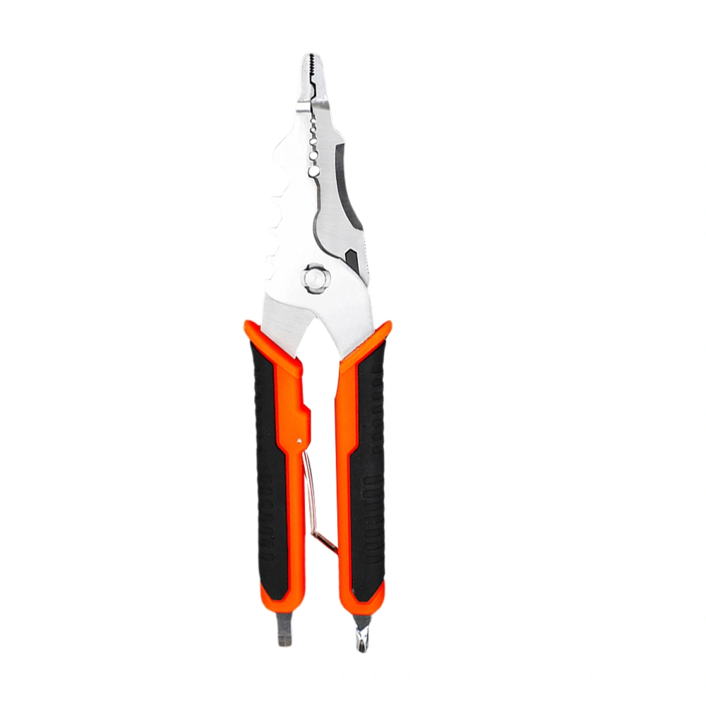 1Pc Pliers Multi-purpose Pliers Tool Stainless Steel Wire Stripper (Orange)