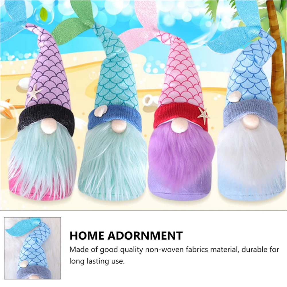 1Pc Sea Gnome Doll Adornment Mermaid Tail Gnome Doll Home Decor (Random Color)